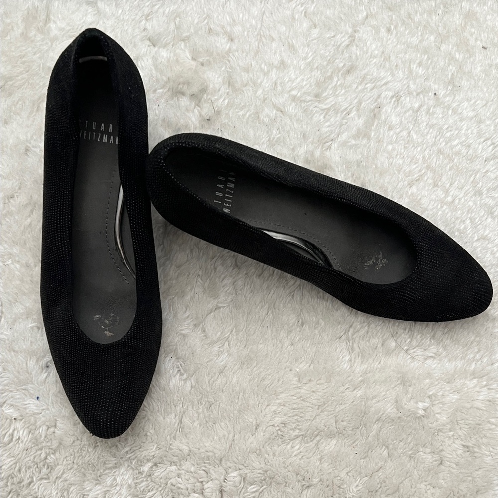 Stuart Weitzman Chicpump black goosebump nappa leather pumps size 7.5